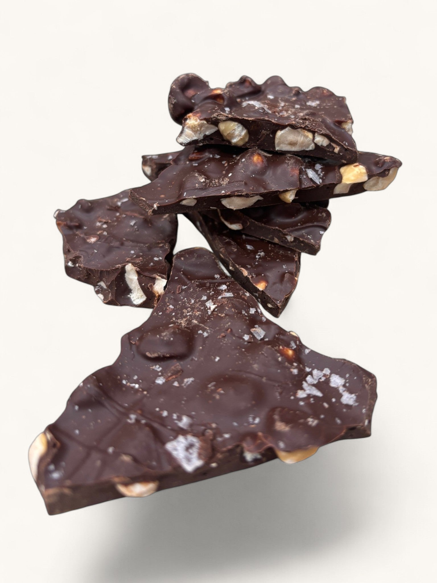 Hazelnut & Sea Salt 65% Dark Chocolate Barks